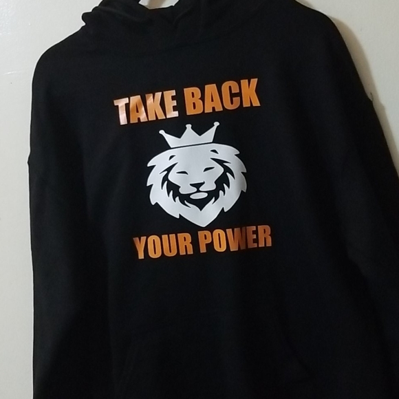 SBC Take Back Your Power Black and Orange Hoodie Sweatshirt - Picture 3 of 5